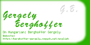 gergely berghoffer business card